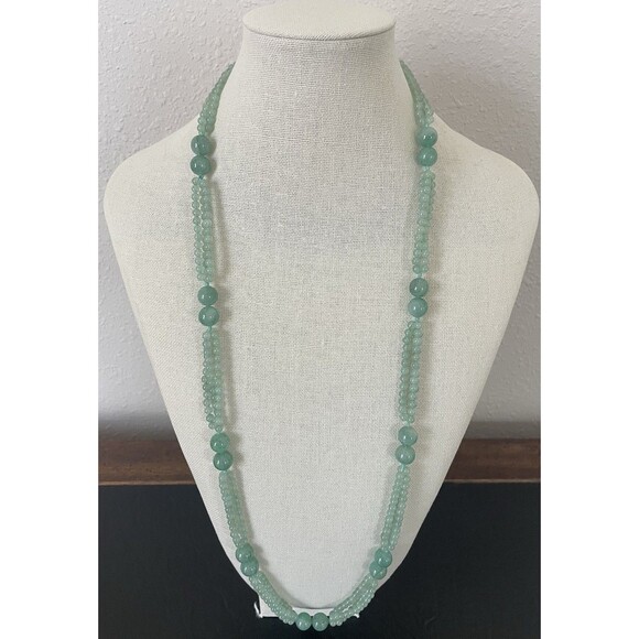 Jewelry - Green Gemstone Round Bead Necklace For Women Jewelry